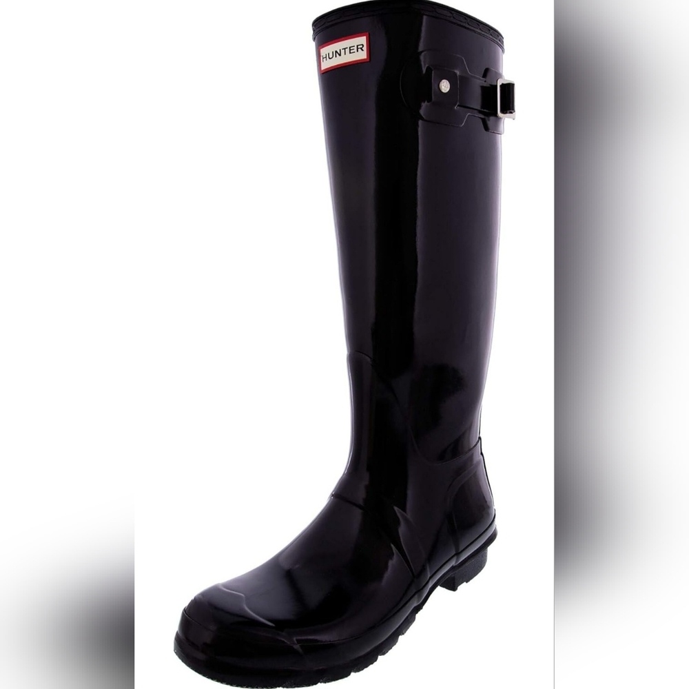 HUNTER Women's Original Tall Snow Boot (9 M US, Black/Gloss)